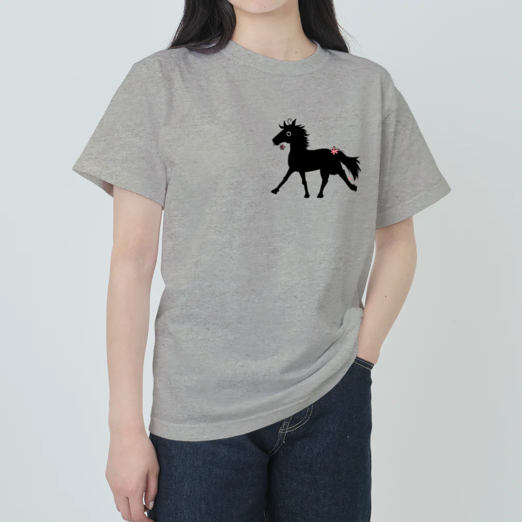 SWのくろいうま　控えめバージョン Heavyweight T-Shirt