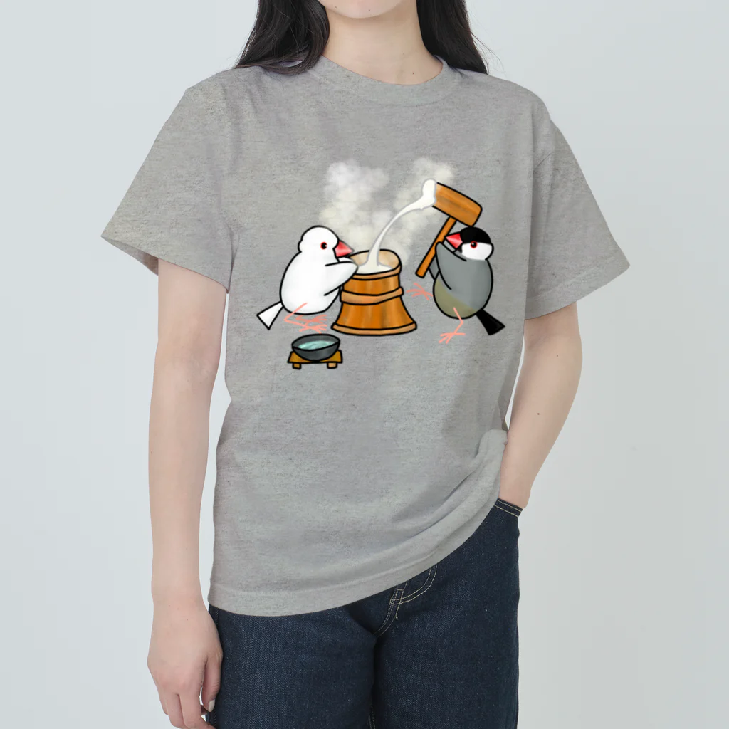 Lily bird（リリーバード）の餅つき文鳥ず Heavyweight T-Shirt