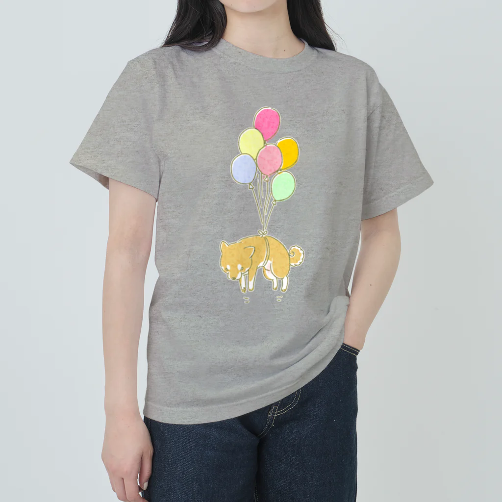 真希ナルセ（マキナル）の風船柴犬（赤柴） ヘビーウェイトTシャツ