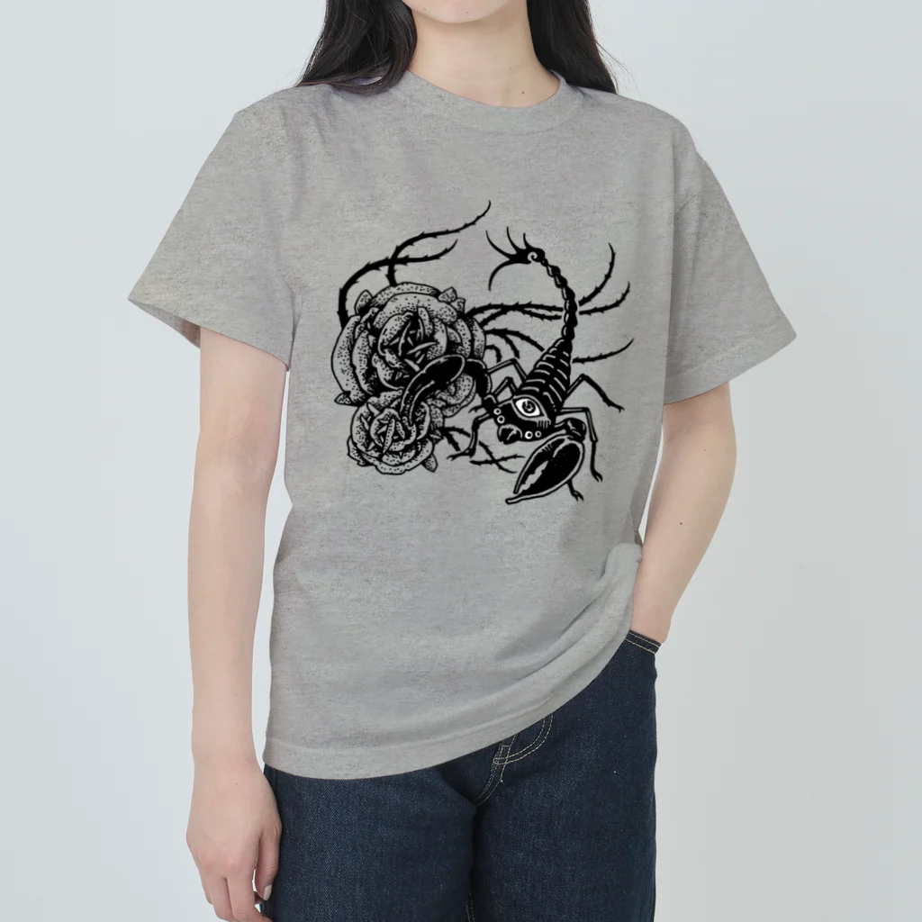 Alba spinaの砂漠の薔薇蠍 ヘビーウェイトTシャツ