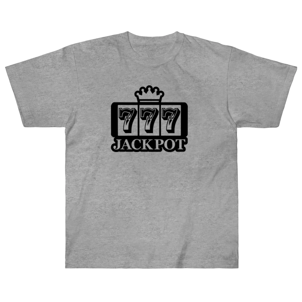 QUQU_WORKSのジャックポット スリーセヴン ブラック Heavyweight T-Shirt