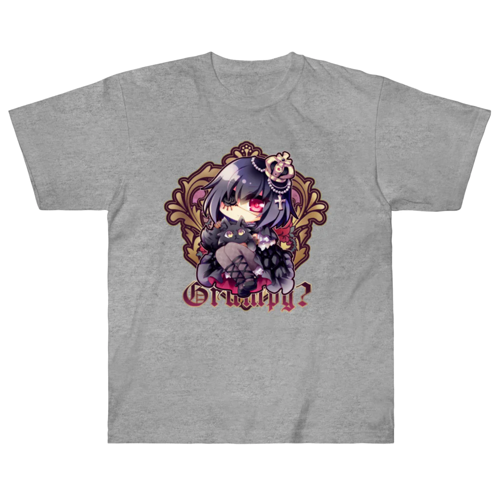月蝕ざっか店＠SUZURIの不機嫌と王冠とお猫さま - Ctype ヘビーウェイトTシャツ