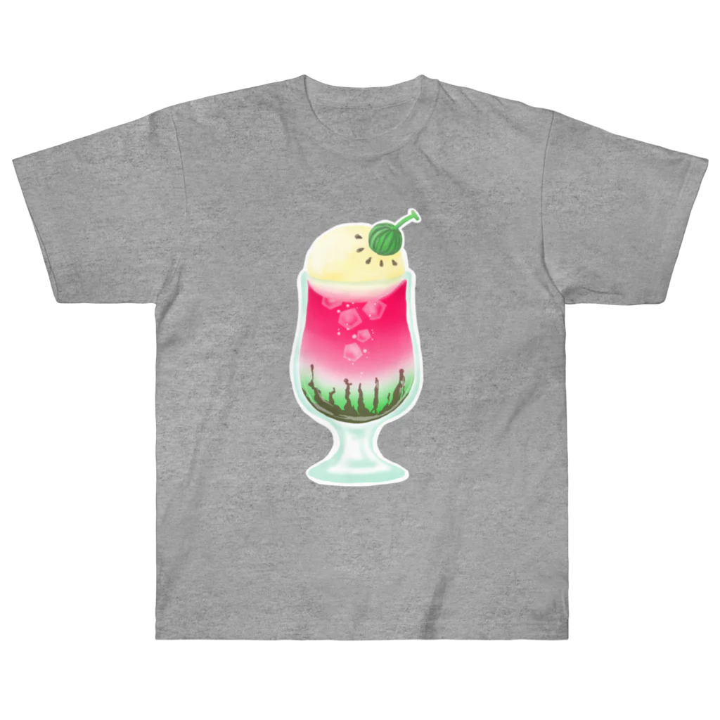 西瓜珈琲のスイカのクリームソーダ Heavyweight T-Shirt