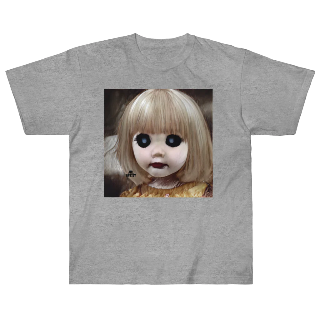 【ホラー専門店】ジルショップの怖い幼女の西洋人形 ヘビーウェイトTシャツ