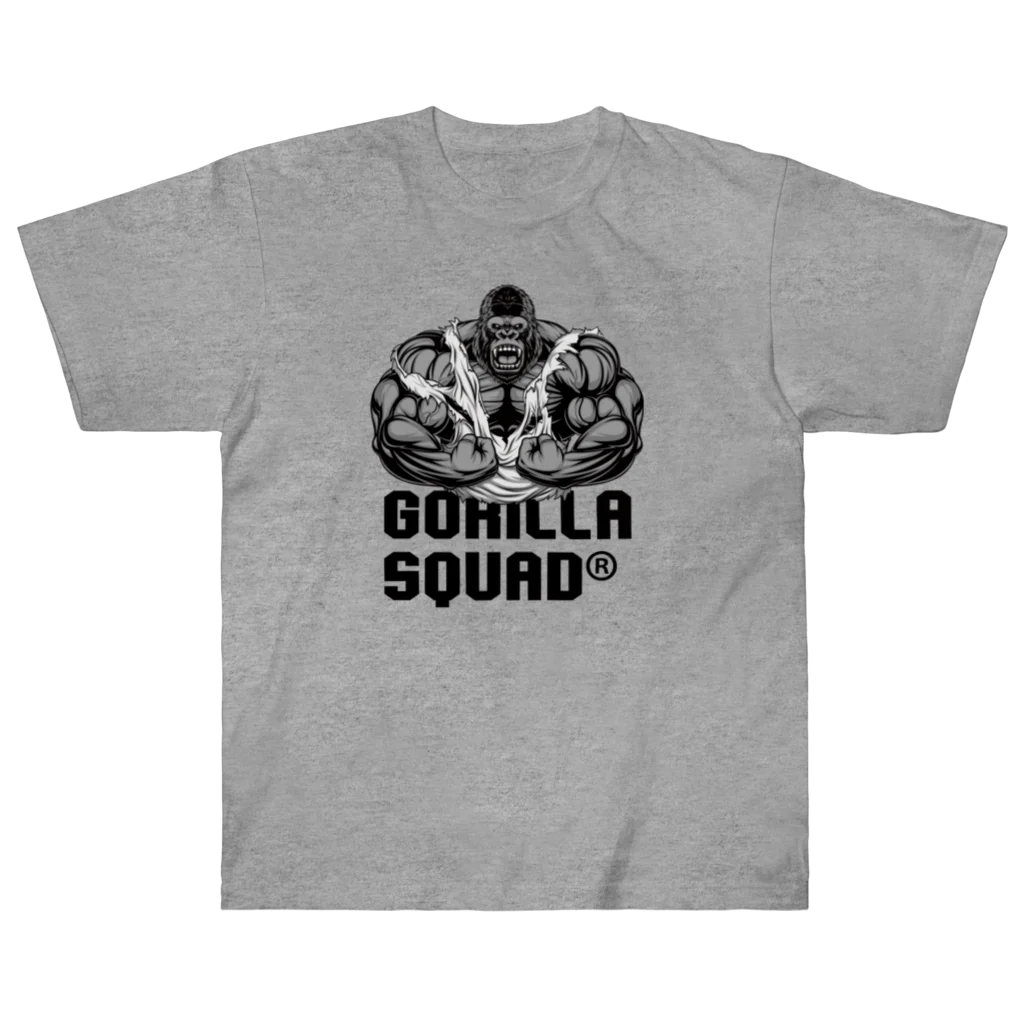 GORILLA SQUAD 公式ノベルティショップのアングリーゴリラビルダー/ロゴ黒 Heavyweight T-Shirt