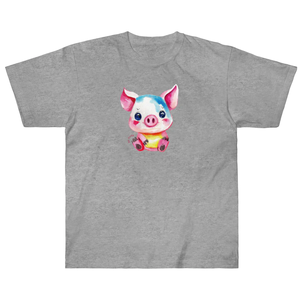 まみおデザインのso cute こぶたちゃん ヘビーウェイトTシャツ