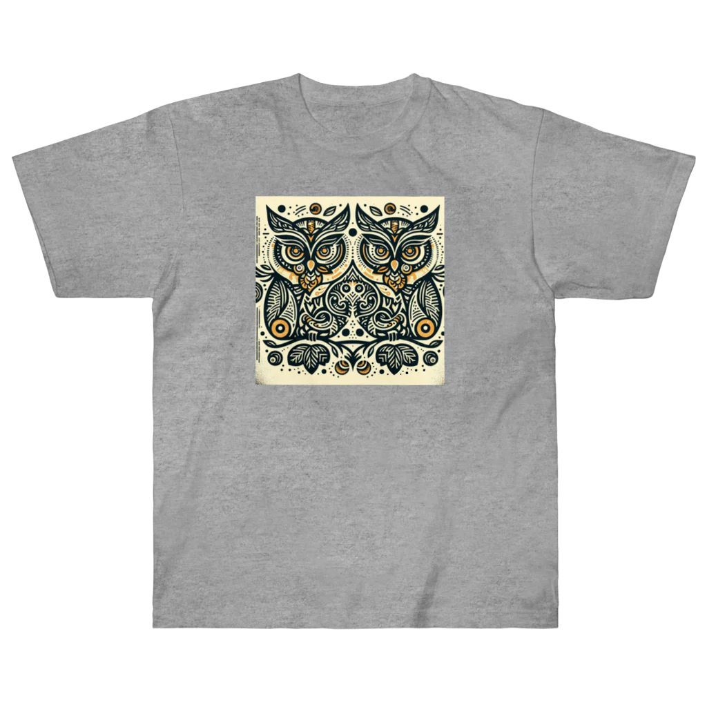 kotpopのSymmetrical Owls Heavyweight T-Shirt