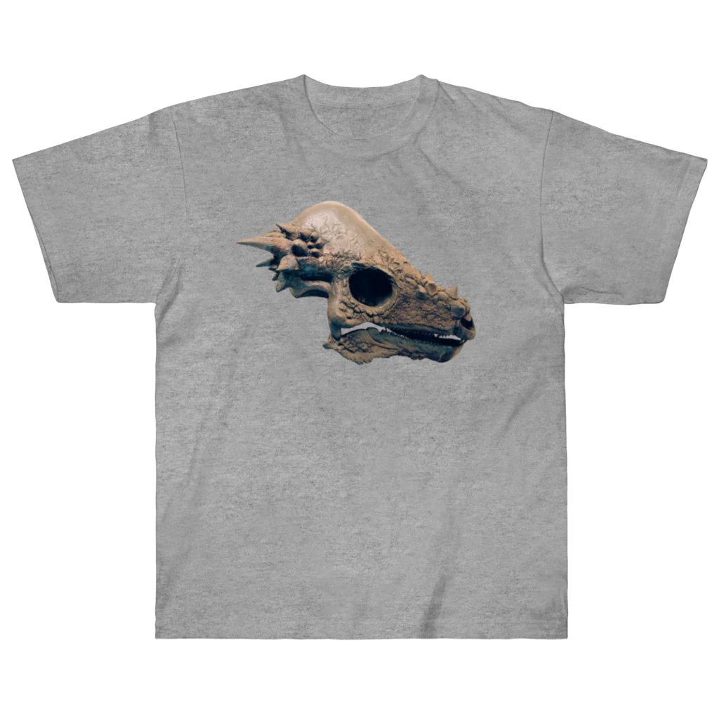 Rubbishのパキケファロサウルス 頭骨 ヘビーウェイトTシャツ