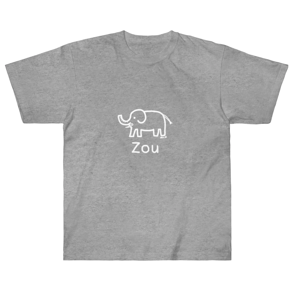 MrKShirtsのZou (ゾウ) 白デザイン ヘビーウェイトTシャツ