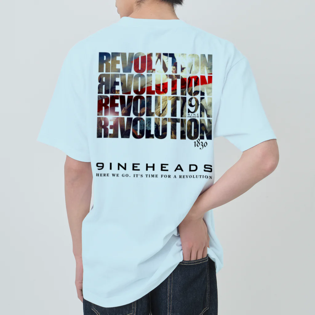 9INEHEADSのREV_Black ヘビーウェイトTシャツ