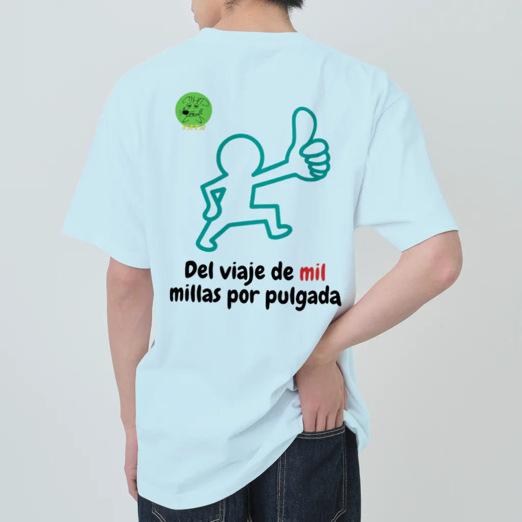 Nice Japanese words? !のDel viaje de mil millas por pulgada ヘビーウェイトTシャツ