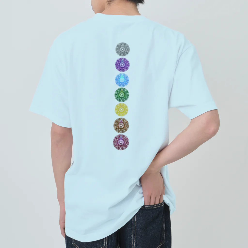 💖宇宙整体♪🌈♪こころからだチャンネル♪💖の宇宙曼荼羅　〜the body is connected〜 ヘビーウェイトTシャツ