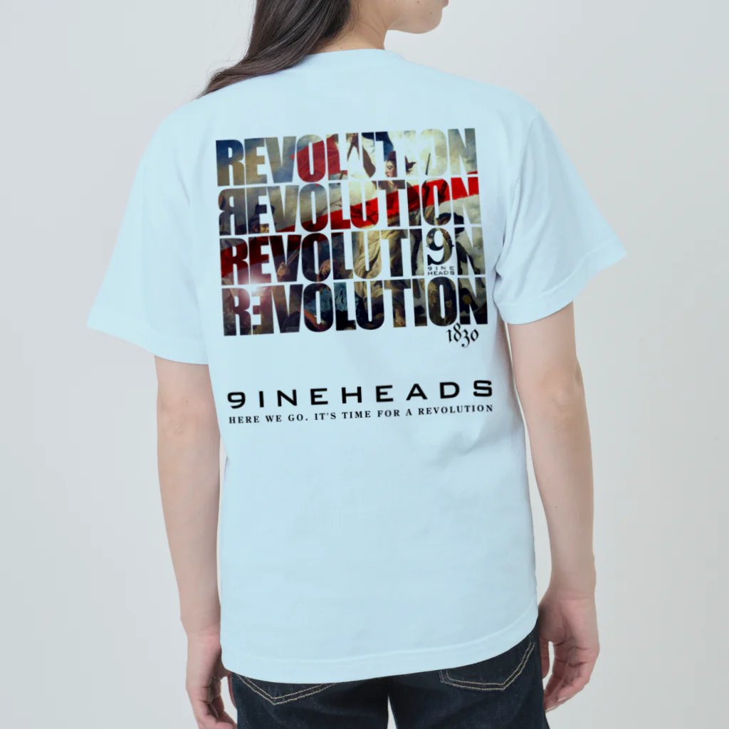 9INEHEADSのREV_Black ヘビーウェイトTシャツ