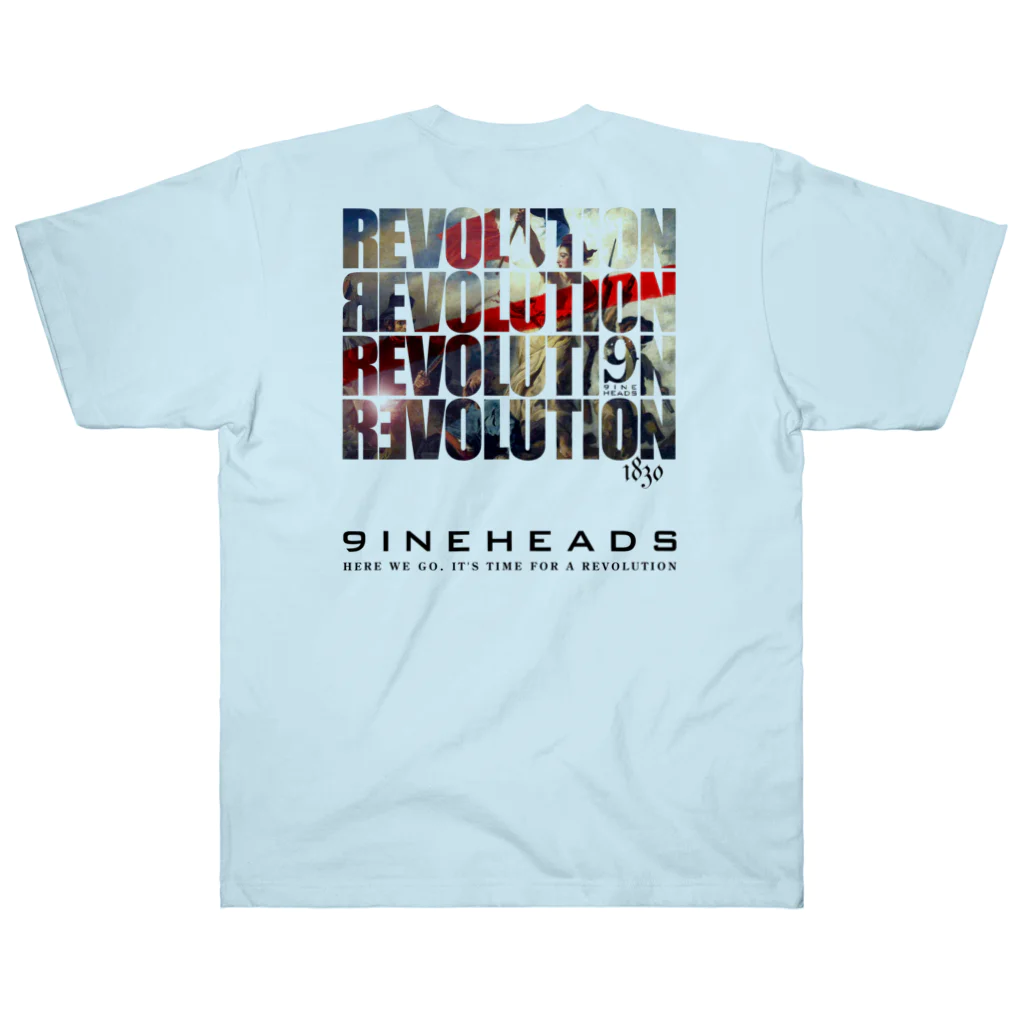 9INEHEADSのREV_Black ヘビーウェイトTシャツ