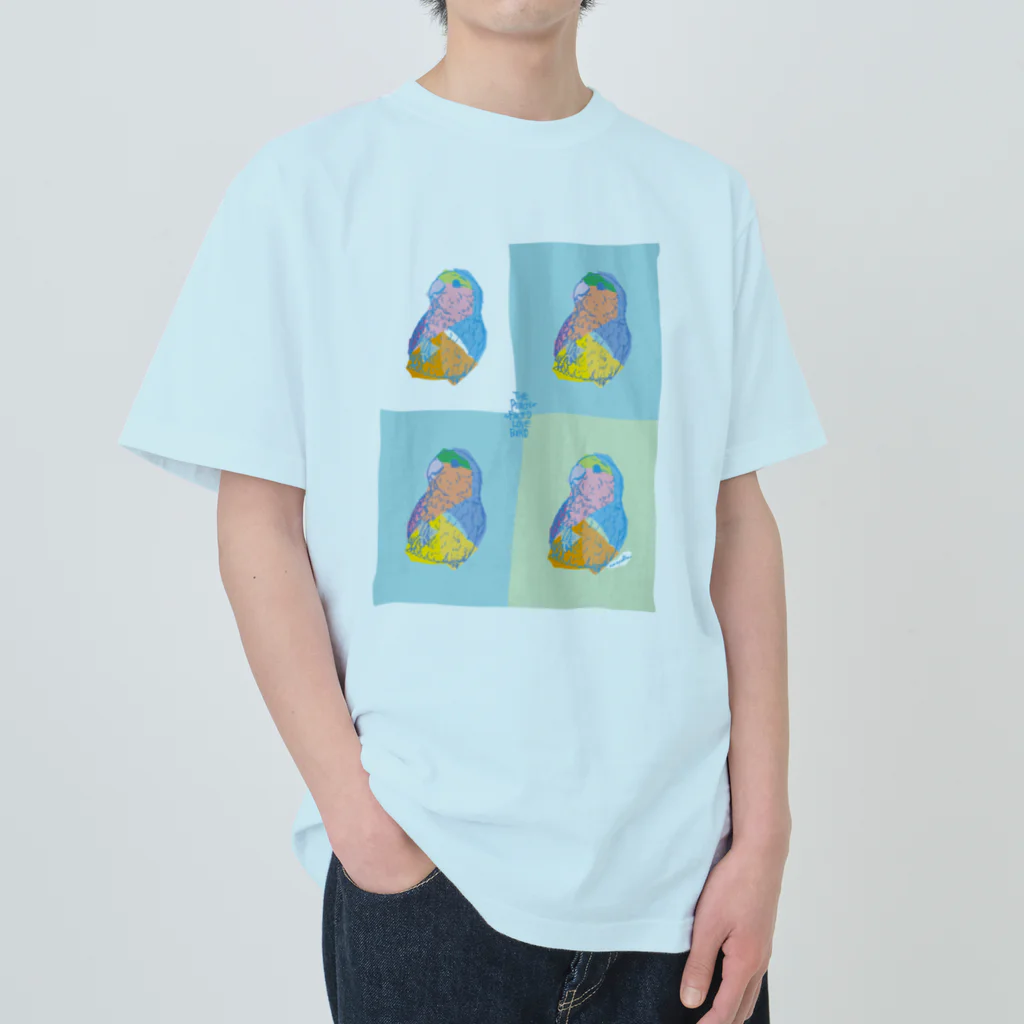 toripolkaのPeach-faced Lovebird ヘビーウェイトTシャツ