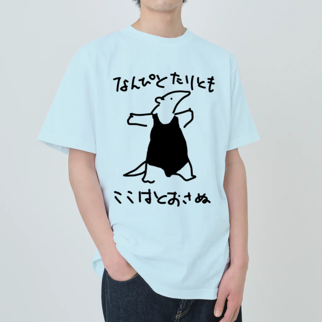 いきものや のの(本館)の【ちょっとおおきい】通さぬミナミコアリクイ ヘビーウェイトTシャツ