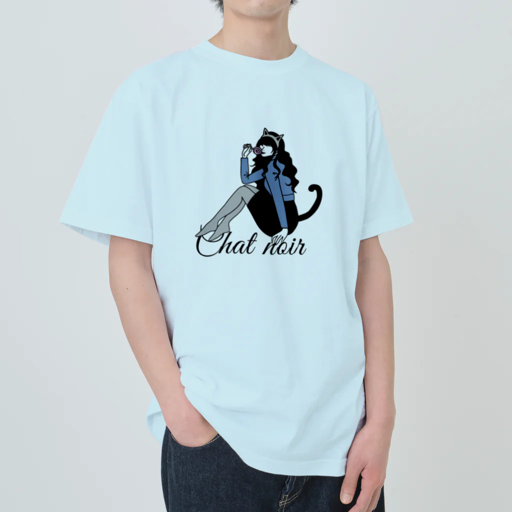 mimii-dolceのChat noir ヘビーウェイトTシャツ