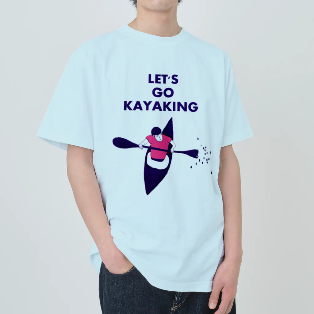NIKORASU GOのアウトドアデザイン「カヤックに乗ろう」（Tシャツ・パーカー・グッズ・ETC） ヘビーウェイトTシャツ
