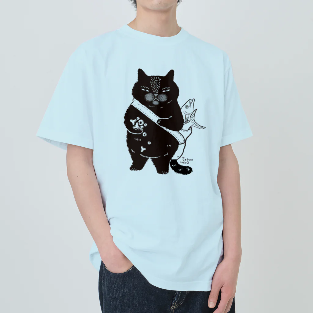 多分ねこのお買い物黒猫さん ヘビーウェイトTシャツ