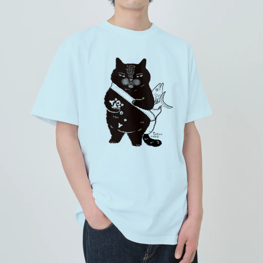 多分ねこのお買い物黒猫さん Heavyweight T-Shirt