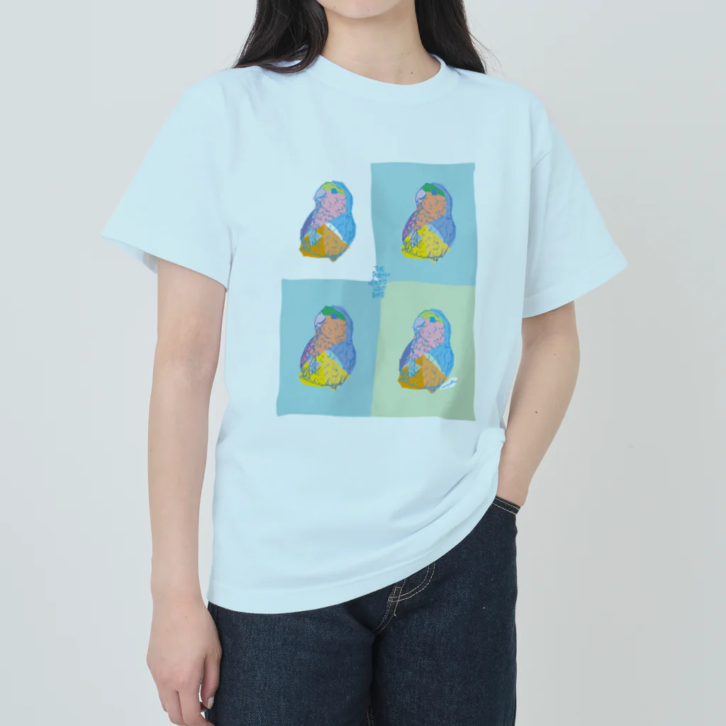 toripolkaのPeach-faced Lovebird ヘビーウェイトTシャツ