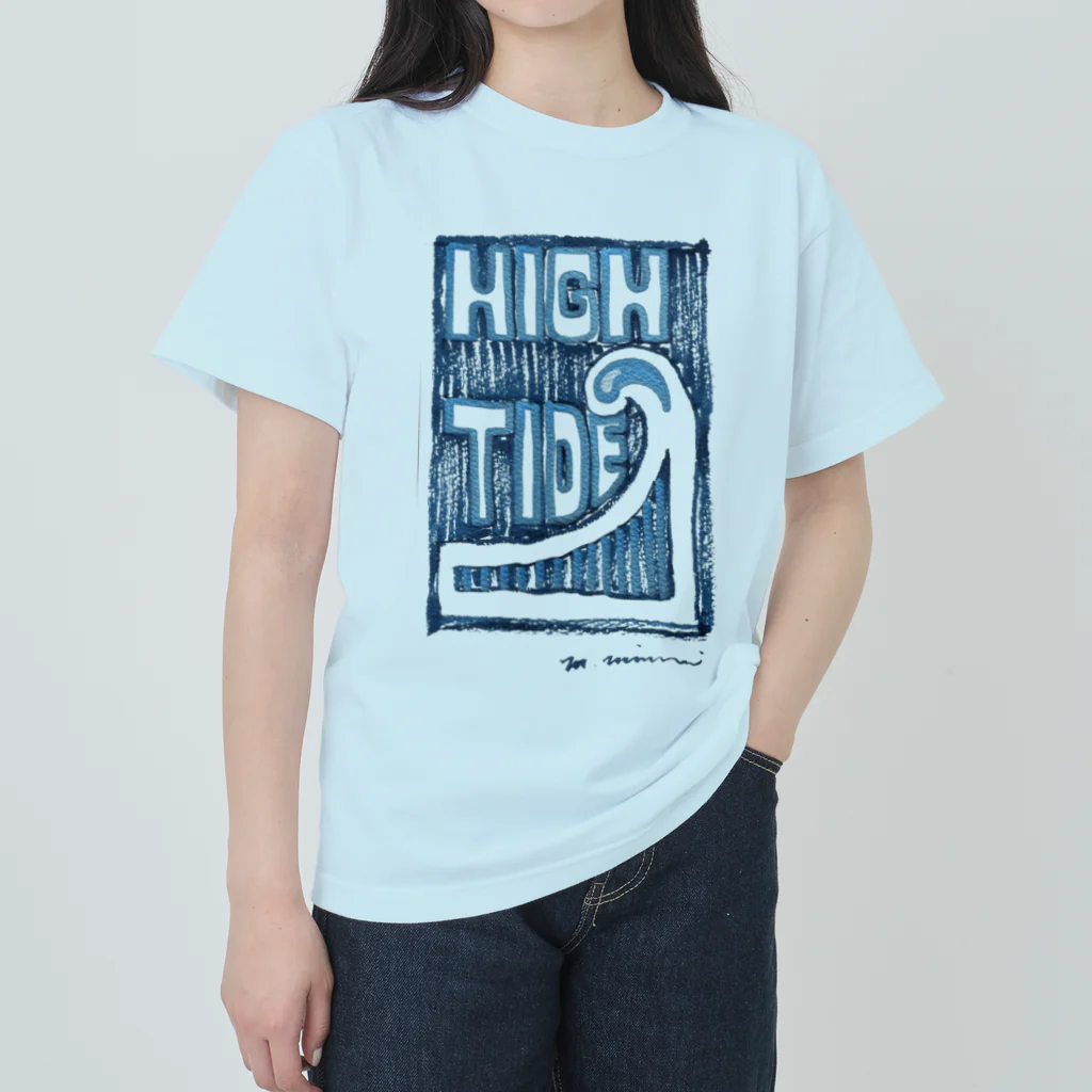 masahiro_minami_artのHIGH TIDE（ブルー） Heavyweight T-Shirt