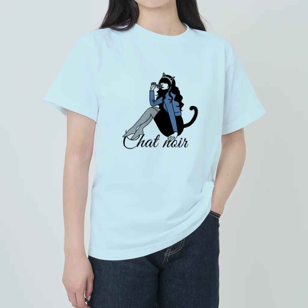 mimii-dolceのChat noir ヘビーウェイトTシャツ