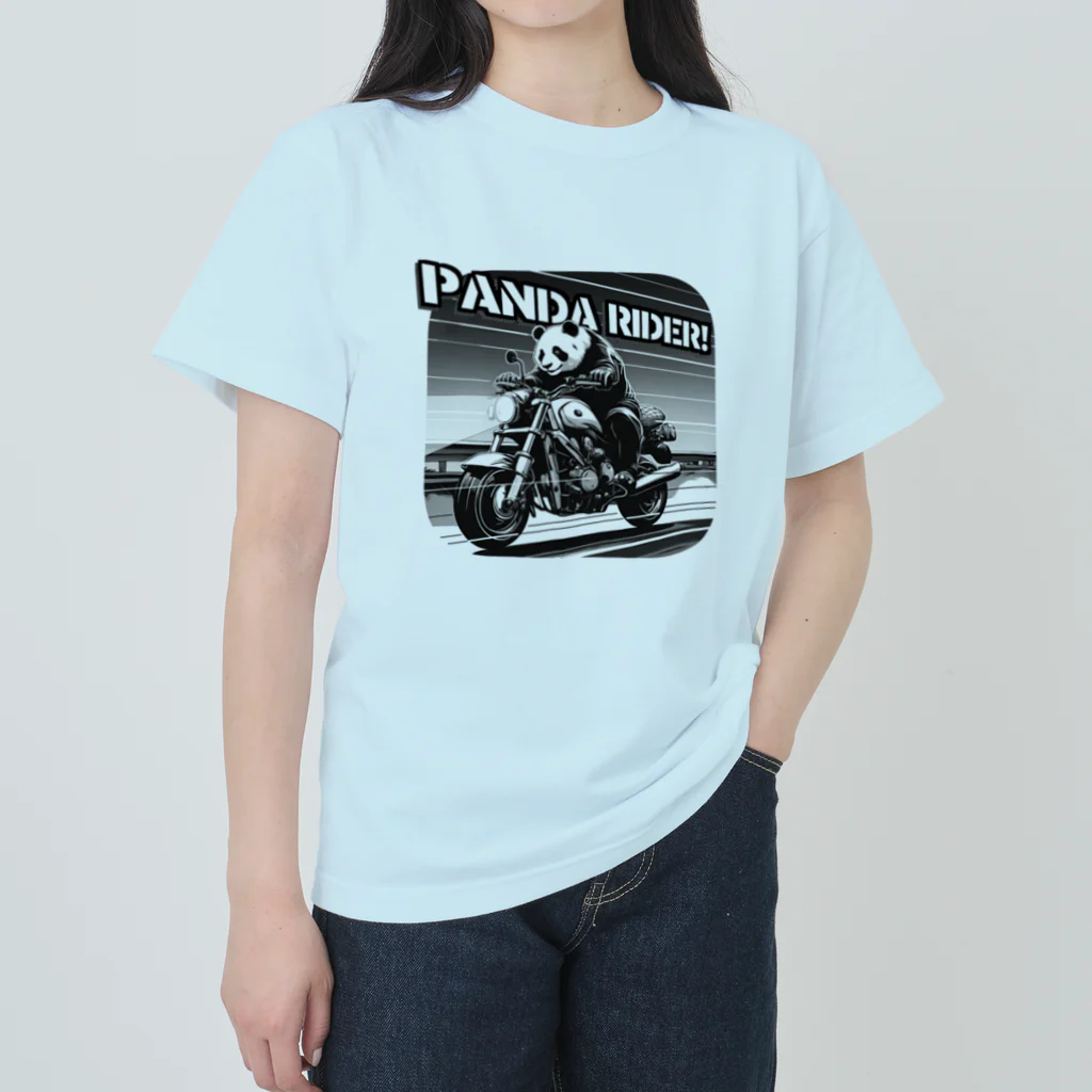kazu_gのパンダライダー!(淡色用) ヘビーウェイトTシャツ