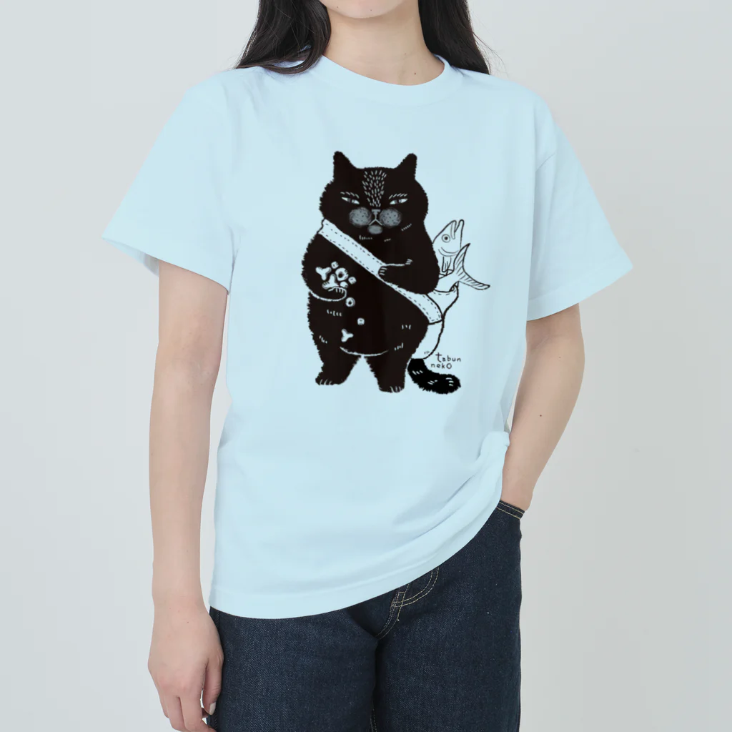多分ねこのお買い物黒猫さん ヘビーウェイトTシャツ