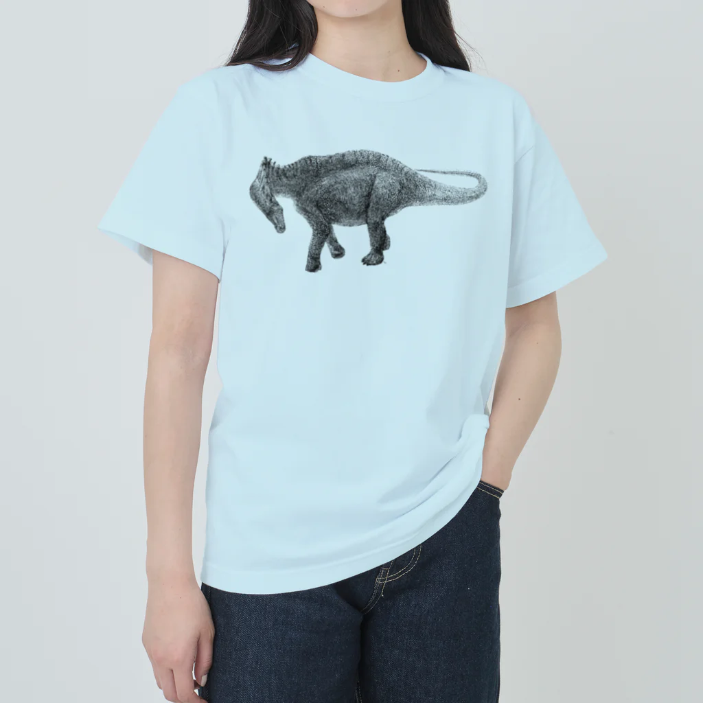 segasworksのAmargasaurus（白黒） ヘビーウェイトTシャツ