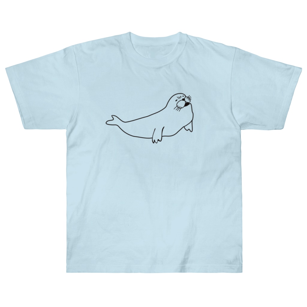 neconos Goodsのあざらしのひと（黒） Heavyweight T-Shirt