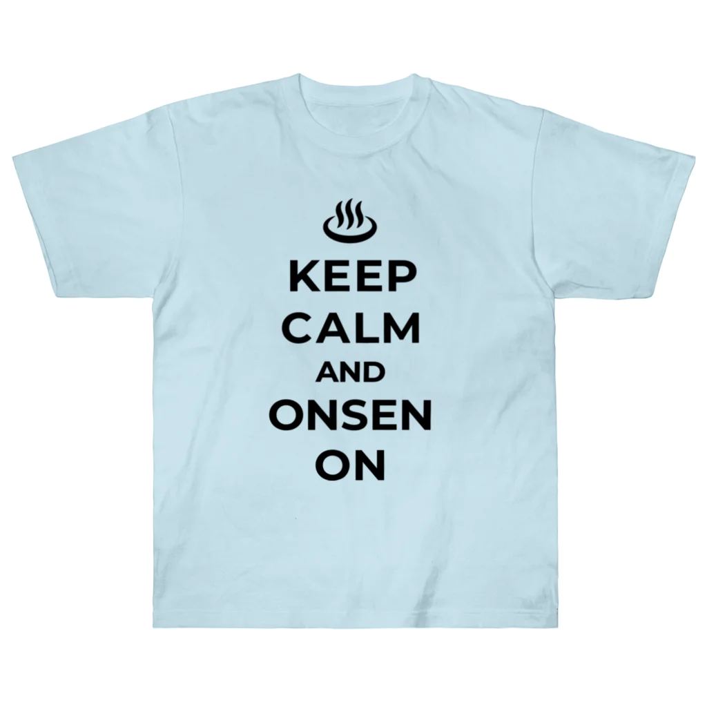 kg_shopのKEEP CALM AND ONSEN ON (文字ブラック) ヘビーウェイトTシャツ