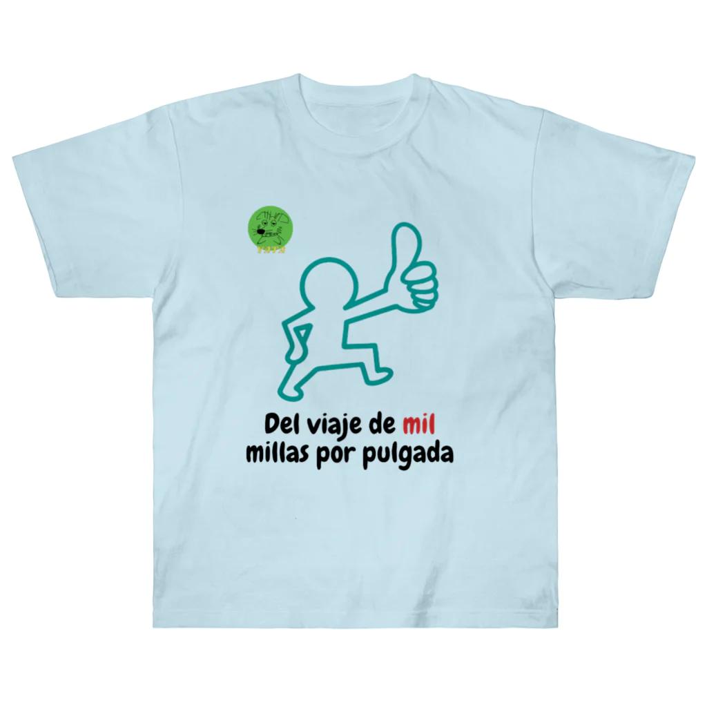 Nice Japanese words? !のDel viaje de mil millas por pulgada ヘビーウェイトTシャツ