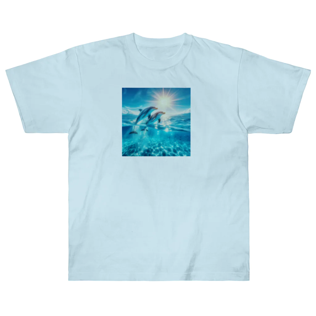 終わらない夢🌈の美しい海とイルカ🐬✨ Heavyweight T-Shirt