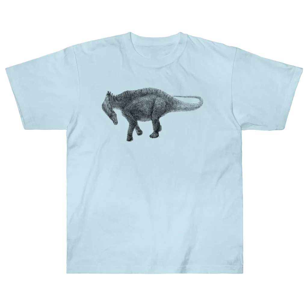 segasworksのAmargasaurus（白黒） ヘビーウェイトTシャツ