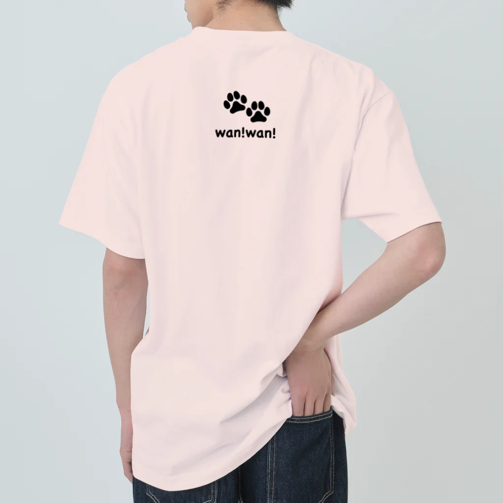 bow and arrow のパグ犬 ヘビーウェイトTシャツ