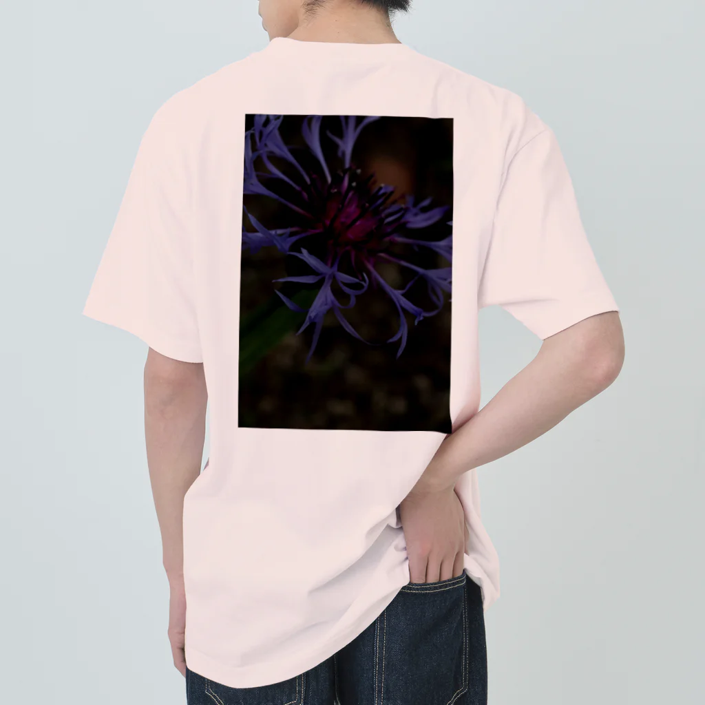 conyDesignの紫のお花の写真 Heavyweight T-Shirt