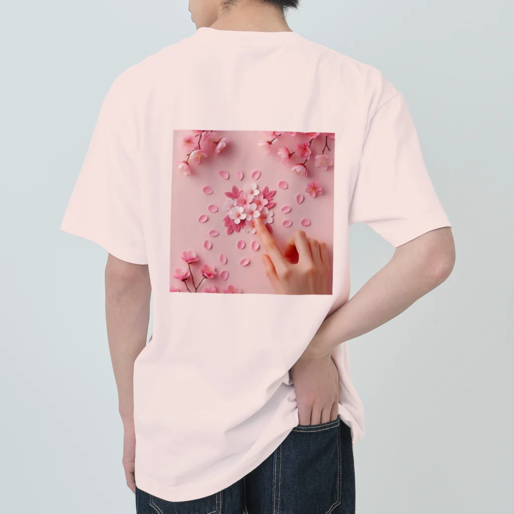 chapinnuのさくらの花びらで遊ぼう♪ ヘビーウェイトTシャツ