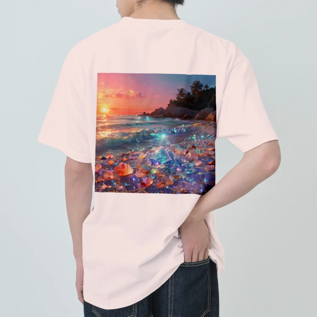 Mellow-Skyの美しすぎるハートシーグラス ヘビーウェイトTシャツ