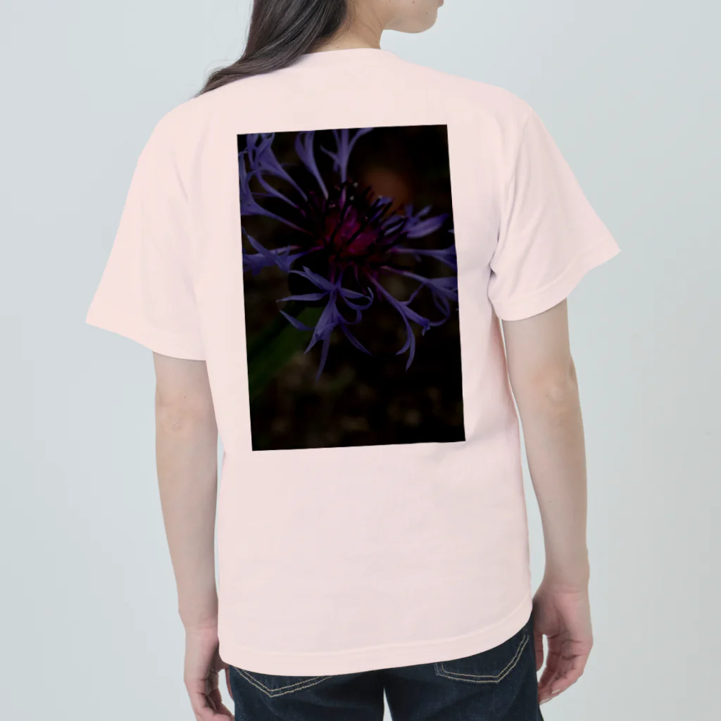 conyDesignの紫のお花の写真 Heavyweight T-Shirt