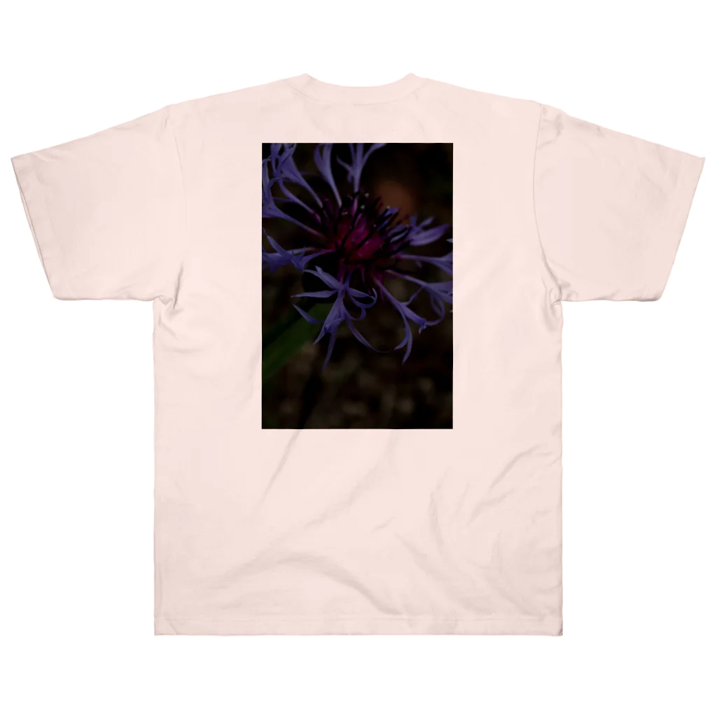 conyDesignの紫のお花の写真 Heavyweight T-Shirt