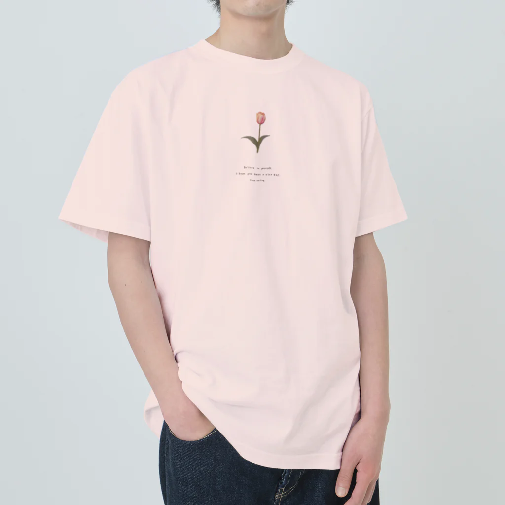 rilybiiのSakura Peach Tulip . Heavyweight T-Shirt