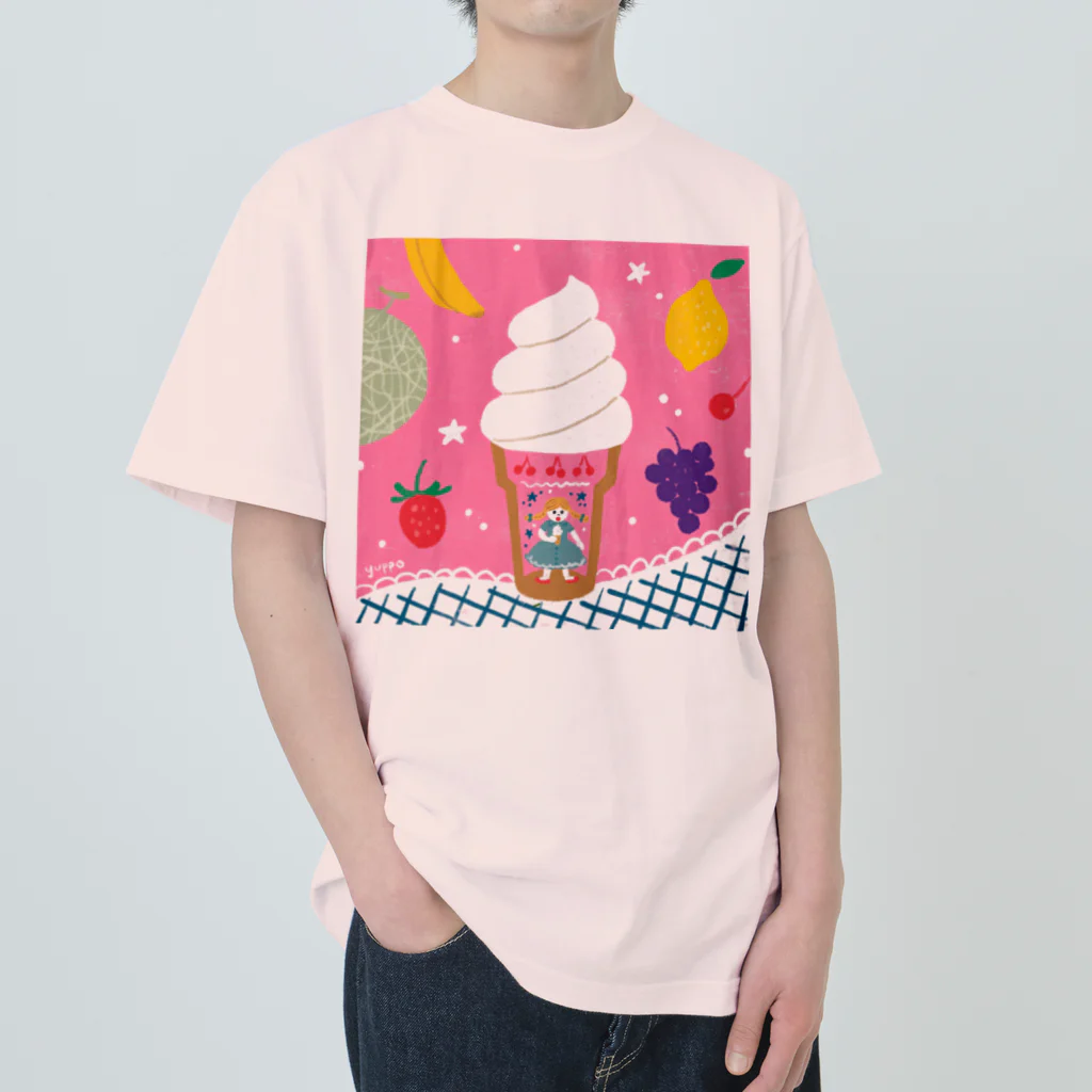 Ufufuyaのソフトクリームハウス ヘビーウェイトTシャツ