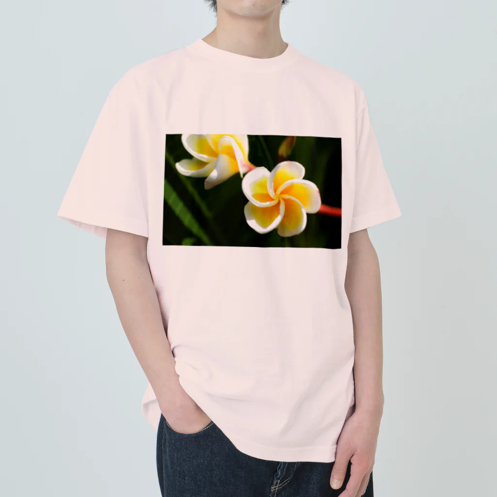 kamakiri3のFlower of the Heart　プルメリア ヘビーウェイトTシャツ