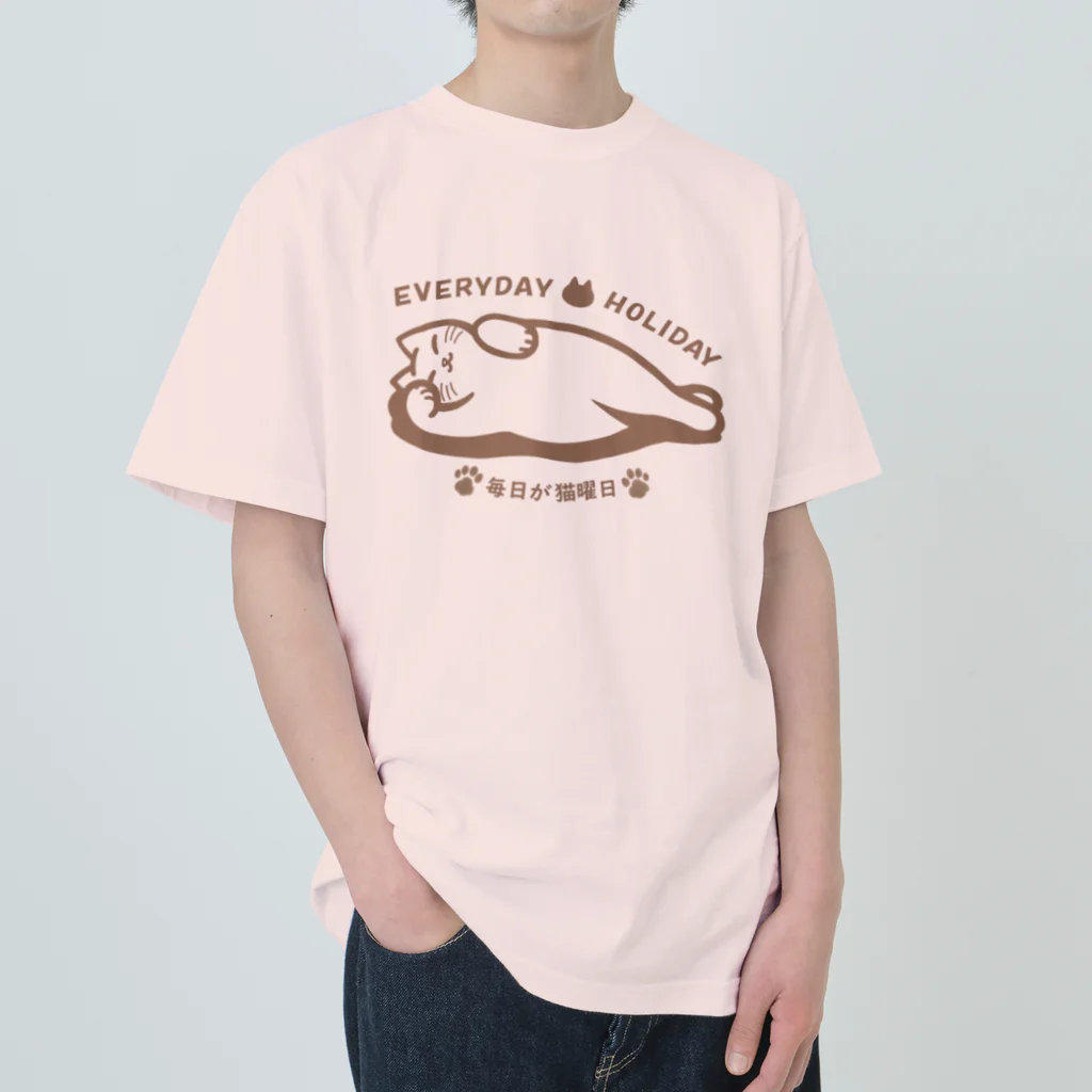 Charamaru Marketの毎日が猫曜日 Heavyweight T-Shirt