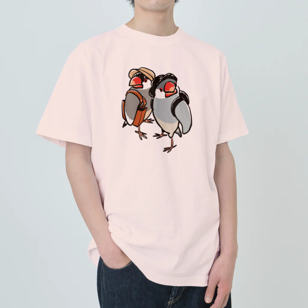 もしもしこちら文鳥の文鳥ちゃん知らない街を探検 Heavyweight T-Shirt