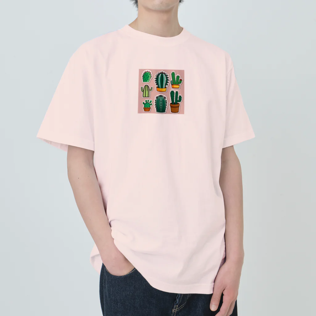 pain08のサボテンくん Heavyweight T-Shirt