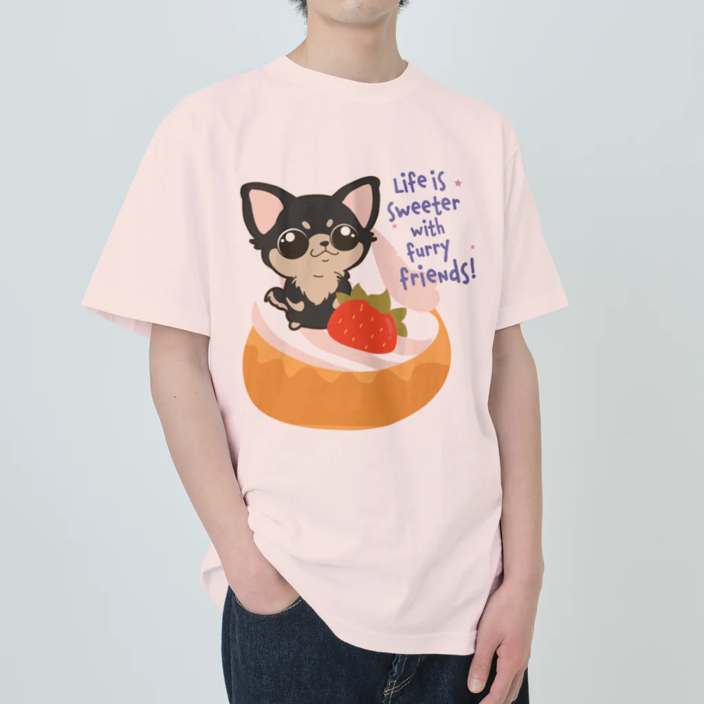 Pawsome Islandのチワワと一緒に楽しむデザートの世界！ ヘビーウェイトTシャツ