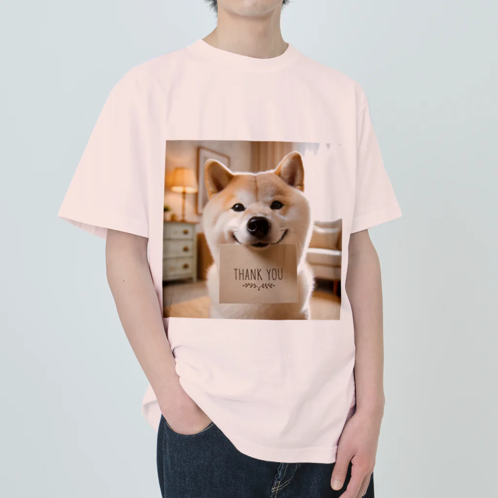 ANTARESの柴犬の感謝 ヘビーウェイトTシャツ