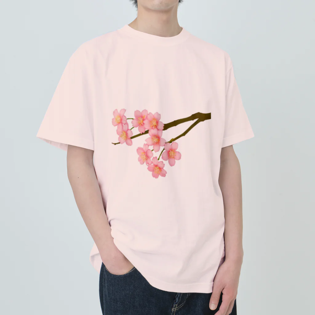 紅藤コミミズクの桜 ヘビーウェイトTシャツ